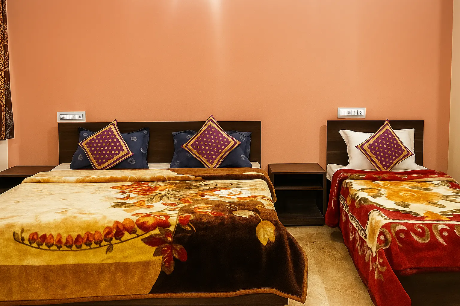 Big Hall Room (1 Single + 1 Double Bed, With AC) view 1